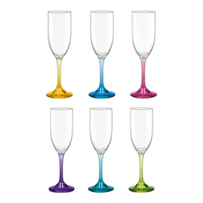 Display 6 Copas Flute Versalles Pie Color 176 Cc-1