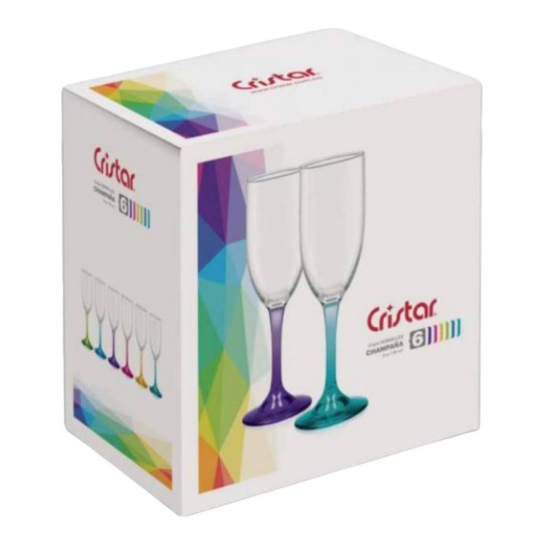 Display 6 Copas Flute Versalles Pie Color 176 Cc-2