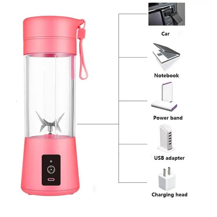 Licuadora Portátil Recargable Multiuso: 6 Cuchillas, 2000mAh-6