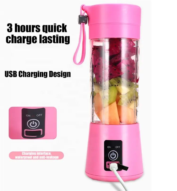 Licuadora Portátil Recargable Multiuso: 6 Cuchillas, 2000mAh-1