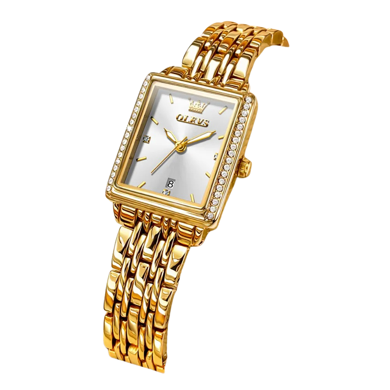 Reloj de Mujer Elegante Rectangular de Acero Inoxidable