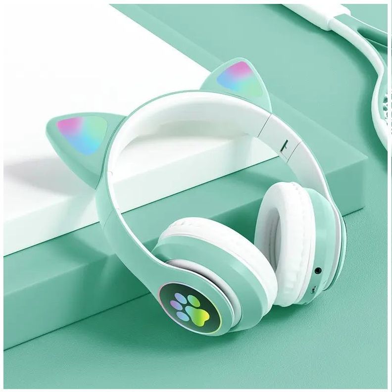 Audífonos inalámbricos Bluetooth RGB Orejas gato-1