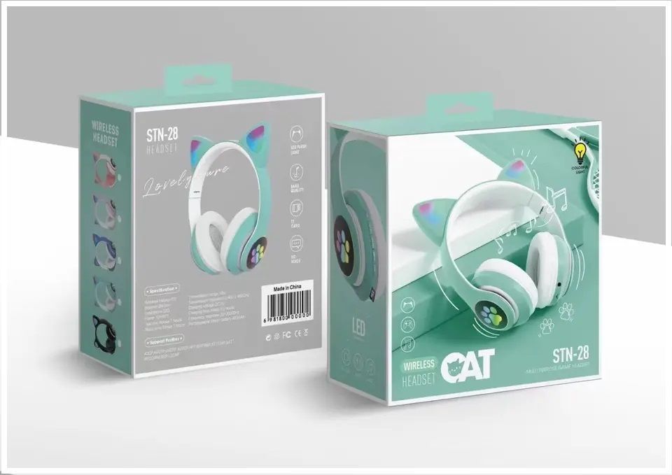 Audífonos inalámbricos Bluetooth RGB Orejas gato-3