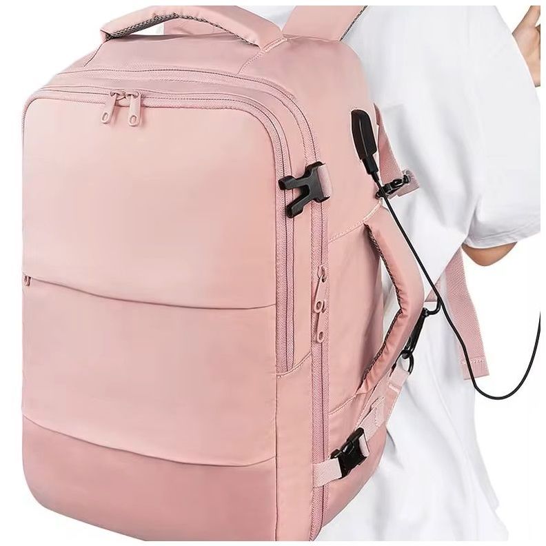 Mochila Femenina Impermeable de Gran Capacidad con Puerto USB-3