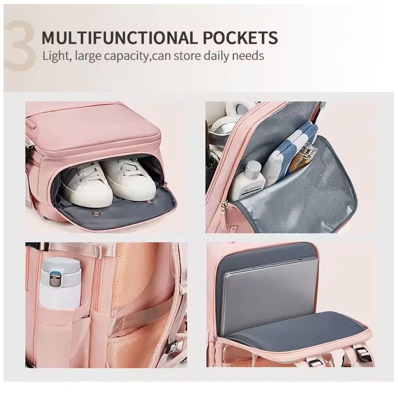 Mochila Femenina Impermeable de Gran Capacidad con Puerto USB-4