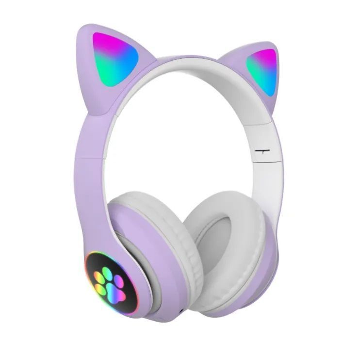 Audífonos inalámbricos Bluetooth RGB Orejas gato-0