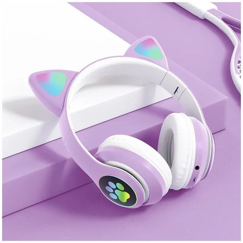 Audífonos inalámbricos Bluetooth RGB Orejas gato-2