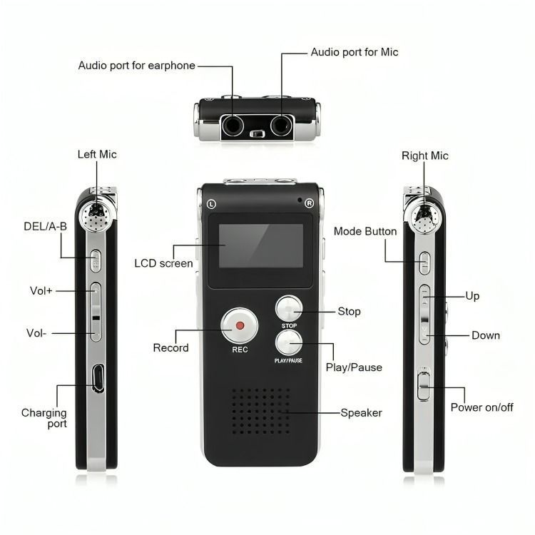 Grabadora Digital Profesional De Voz 8gb Mp3-3