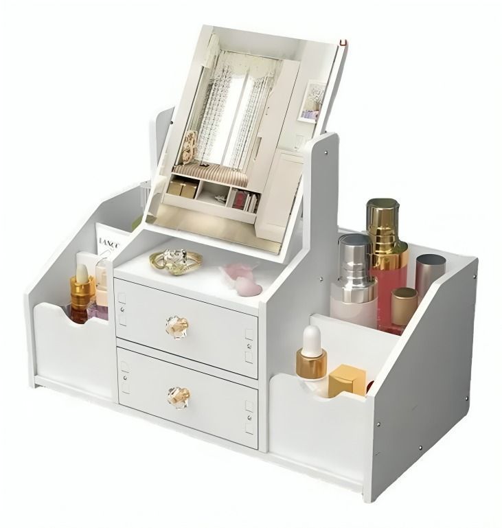 Organizador De Maquillaje Cosmetiquero Multiuso Con Espejo-0