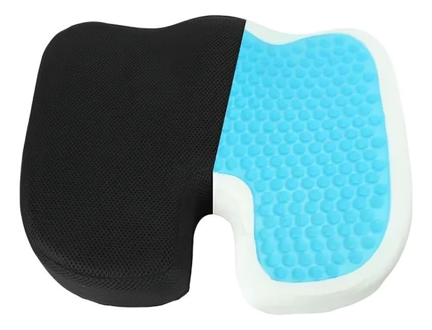 Cojín Asiento Memory Foam Y Gel Ortopédico Coxis Ergonomico-0