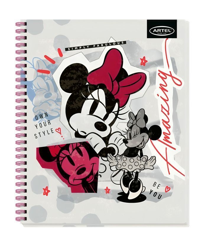 PACK 10PCS  CUADERNOS UNIV 100HJ MINNIE COLLAGE ARTEL 0384-0