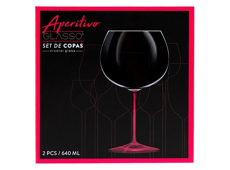 SET 2 COPAS APERITIVO GLASSO ROSADO-2