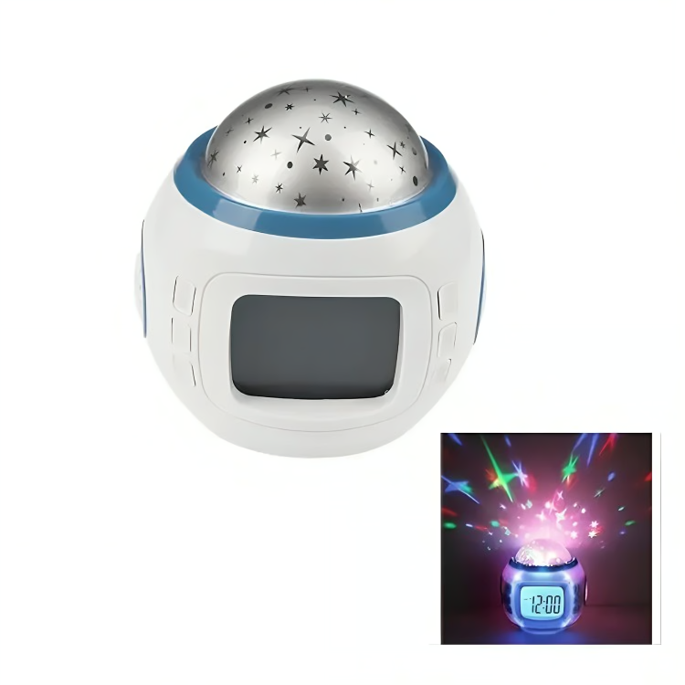 Reloj Despertador Digital Luz Led Estrellas Sonido-2