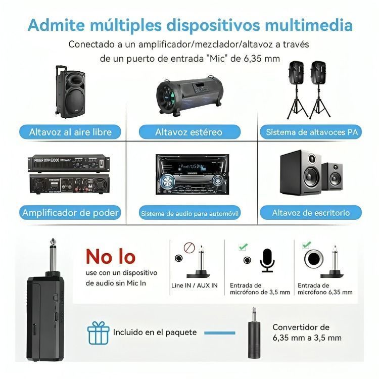 Micrófono Inalámbrico Profesional Karaoke Kit 2pcs-3
