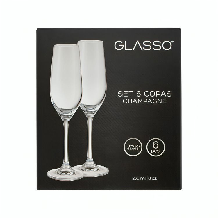 SET COPA DE CHAMPAGNE CRISTAL GLASSO-0