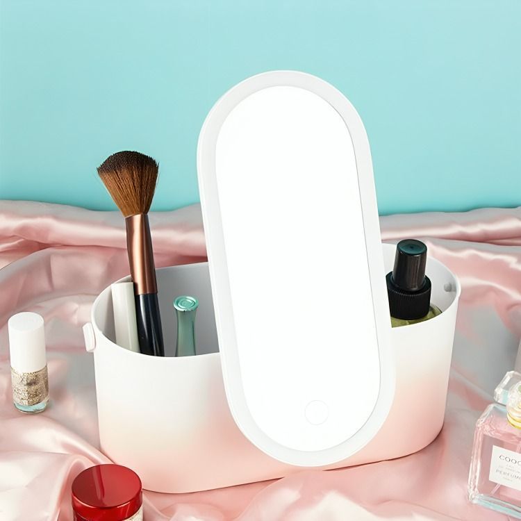 Caja Organizador De Maquillaje Portátil Con Espejo-5