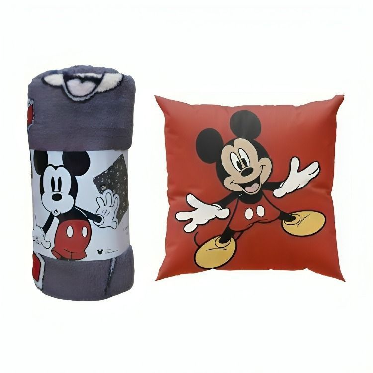 PACK MANTA CORAL 127x152 + COJIN 40x40 MICKEY MOVIE GRAY-0