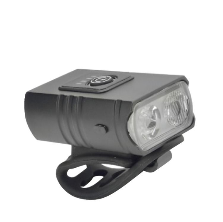 LUZ DE BICICLETA DELANTERA 2 LED RECARGABLE USB METALICA 5 FUNCIONES-1