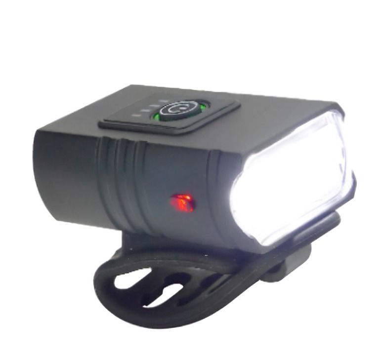 LUZ DE BICICLETA DELANTERA 2 LED RECARGABLE USB METALICA 5 FUNCIONES-2