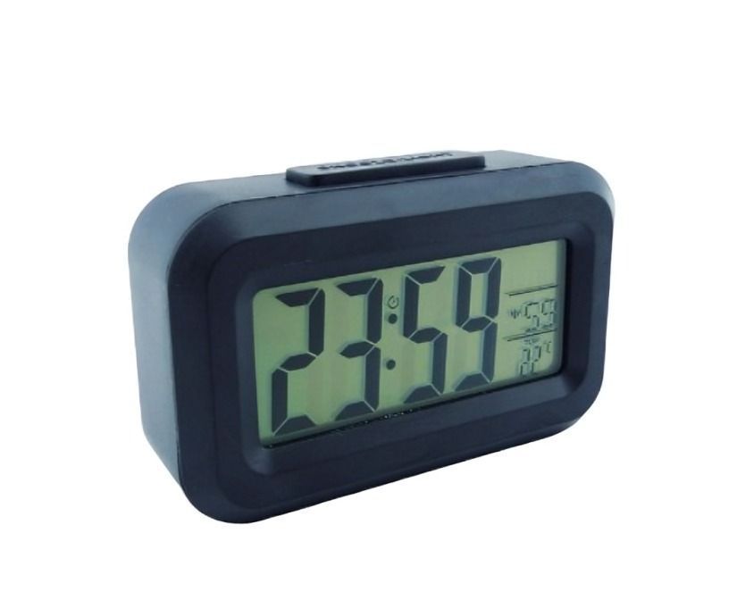 RELOJ DESPERTADOR MINI 9X5CM DIGITAL TEMPERATURA CON ALARMA Y LUZ-0
