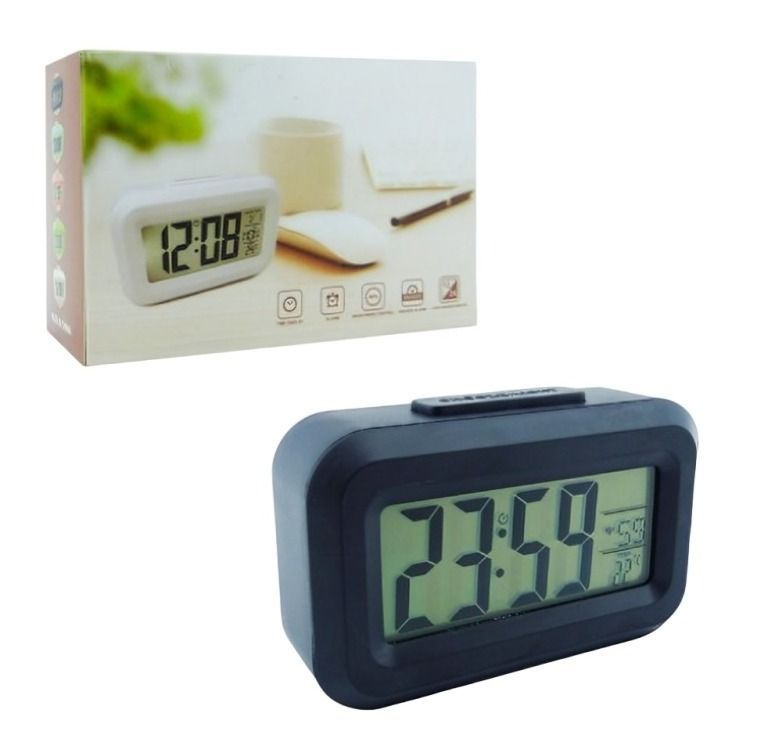 RELOJ DESPERTADOR MINI 9X5CM DIGITAL TEMPERATURA CON ALARMA Y LUZ-3