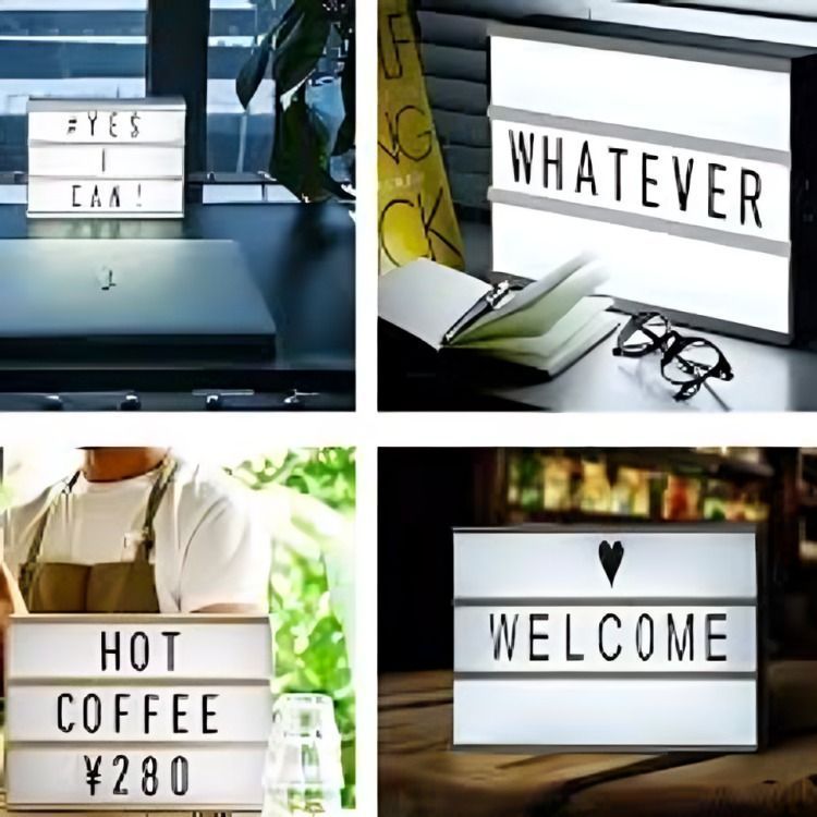 Caja De Luz Led A4 Pizarra Con Letras Y Emojis Cartel-3