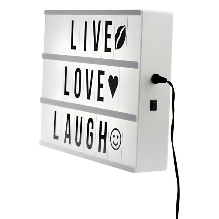 Caja De Luz Led A4 Pizarra Con Letras Y Emojis Cartel-0