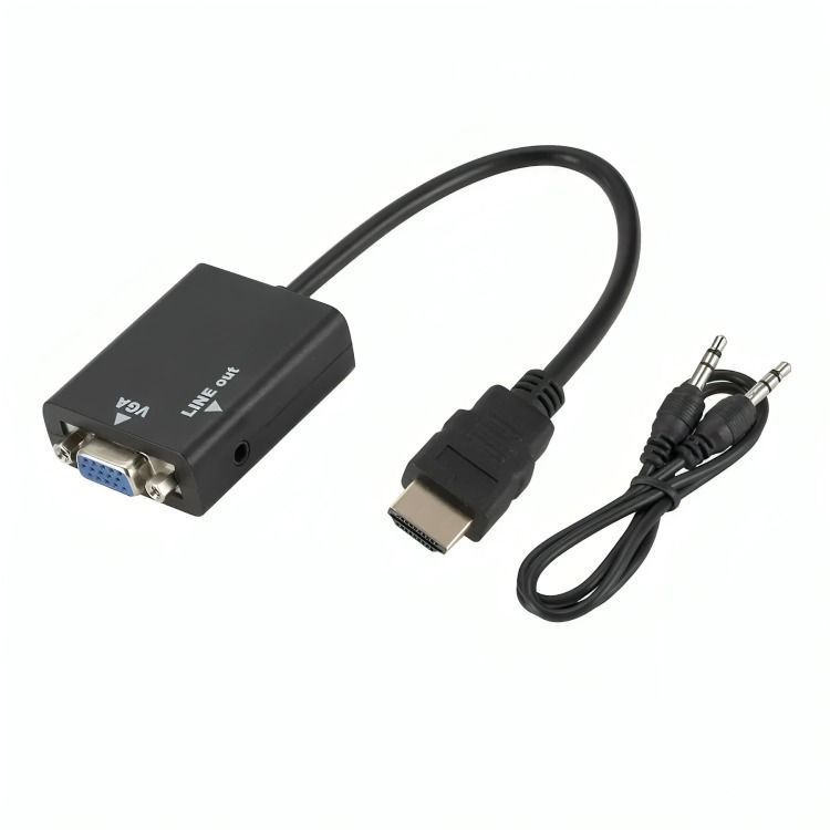 Adaptador Cable de Conversión Hdmi A Vga + Audio Hd-0
