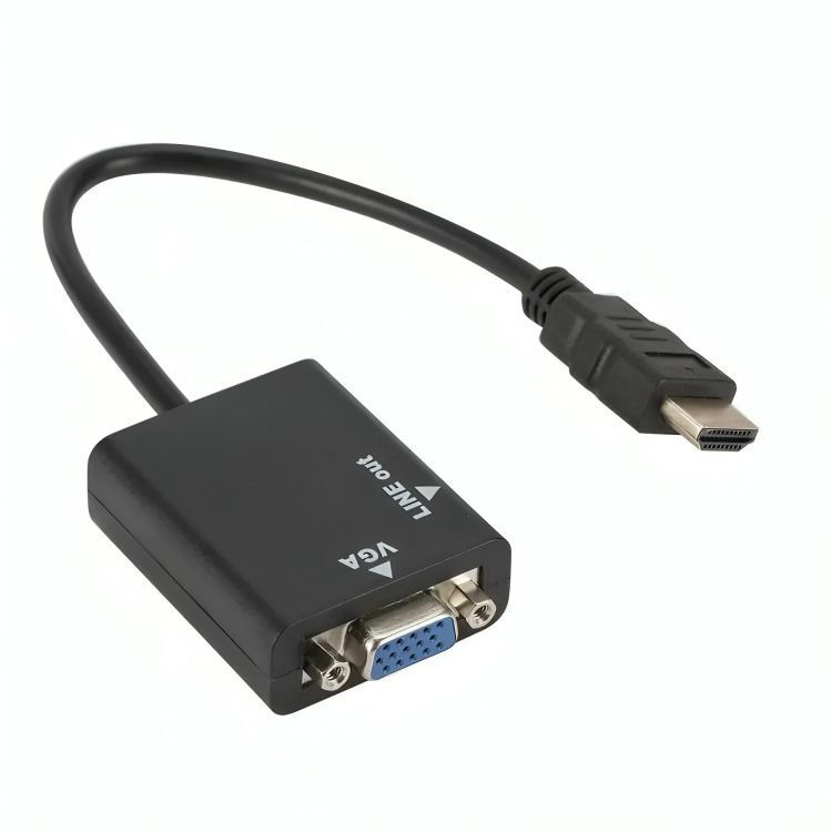 Adaptador Cable de Conversión Hdmi A Vga + Audio Hd-1