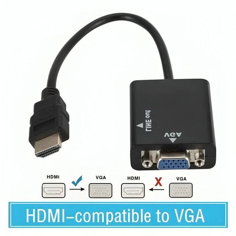 Adaptador Cable de Conversión Hdmi A Vga + Audio Hd-2