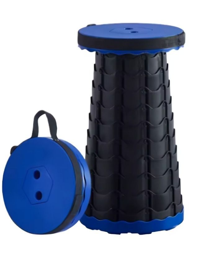 Taburete plegable Silla retractil AZUL-0
