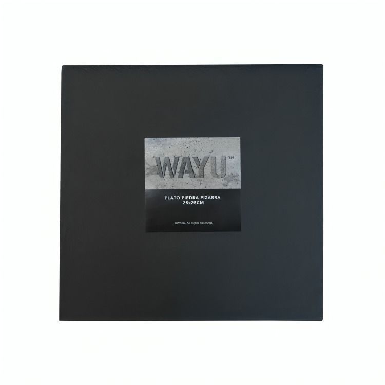 PLATO CUADRADO PIEDRA PIZARRA 25 CM WAYU-1