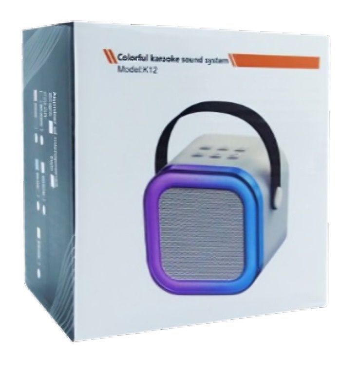 PARLANTE RECARGABLE PORTABLE MOD.K12 LUZ LED CELESTE-2