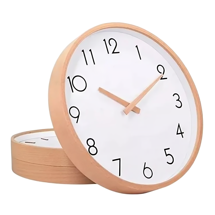 Reloj De Muralla Redondo Madera plástica Clara Análogo-2