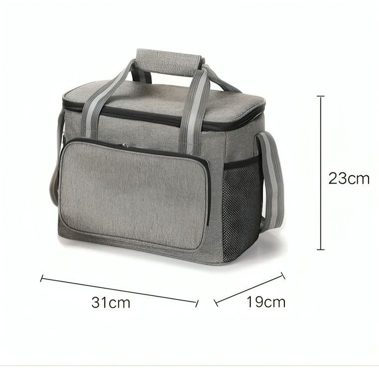 Lonchera Bolsa Térmica De Almuerzo Portátil Gran Capacidad azul-3