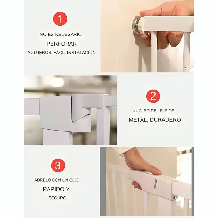 Reja Seguridad Escalera Puerta Ajustable Para Bebe Mascotas-4