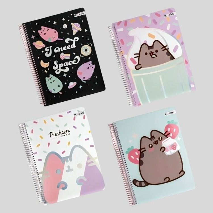 PACK 4PCS CUADERNO PUSHEEN 3 MATERIAS-1