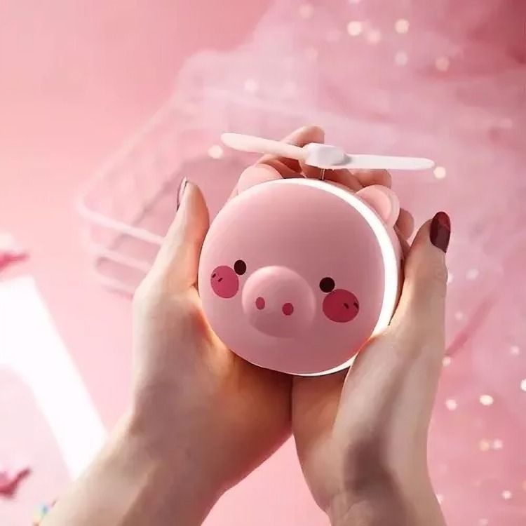 Espejo de maquillaje portátil con luz LED y ventilador -4