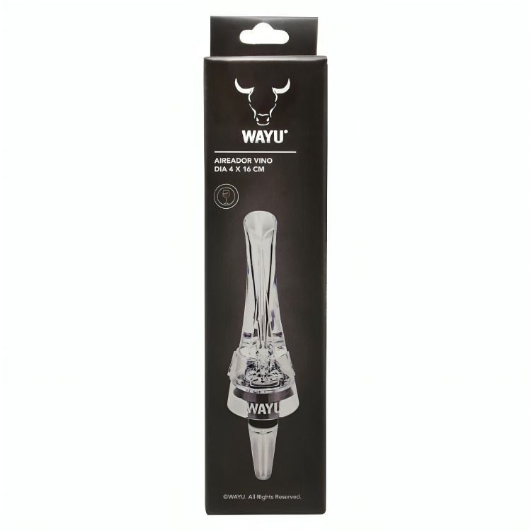Aireador Vino Wayu Acero inoxidable y plastico