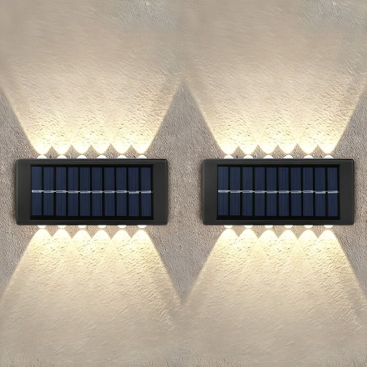 Pack X 2 Lampara Solar 12 Led Exterior Aplique De Muro-2
