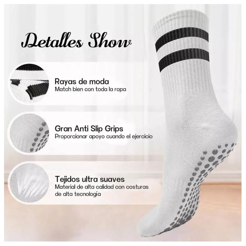 Calcetines Antideslizantes Yoga Pilates Aptitud Set 2 Pares-3