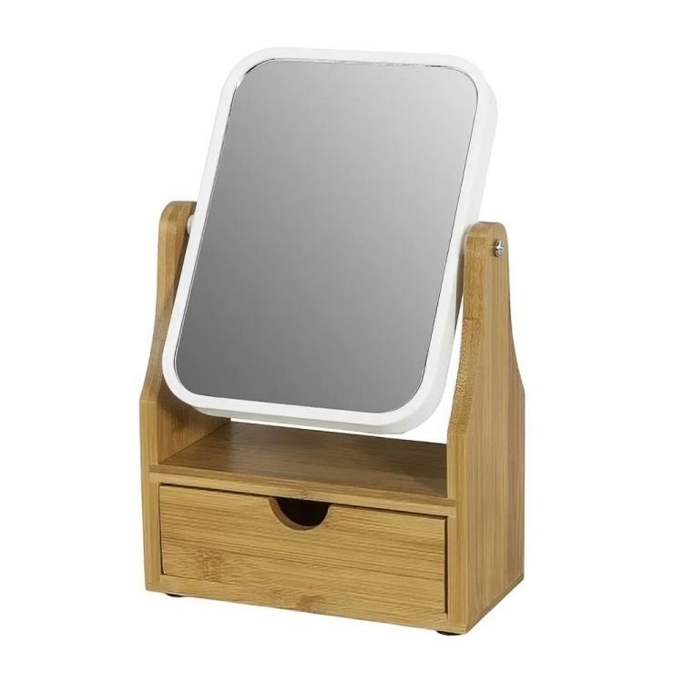 Espejo De Maquillaje Rotacion 360 Espejo De Mesa Con Cajon-0