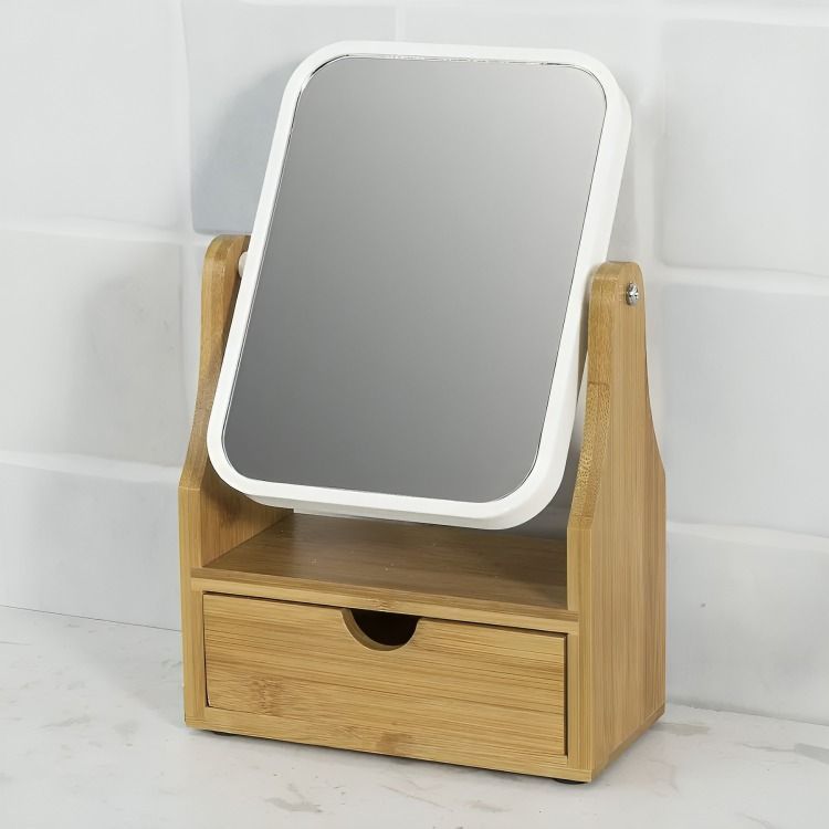 Espejo De Maquillaje Rotacion 360 Espejo De Mesa Con Cajon-1