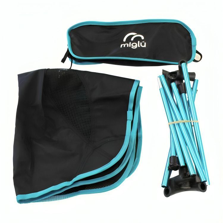 Silla plegable de camping azul-2