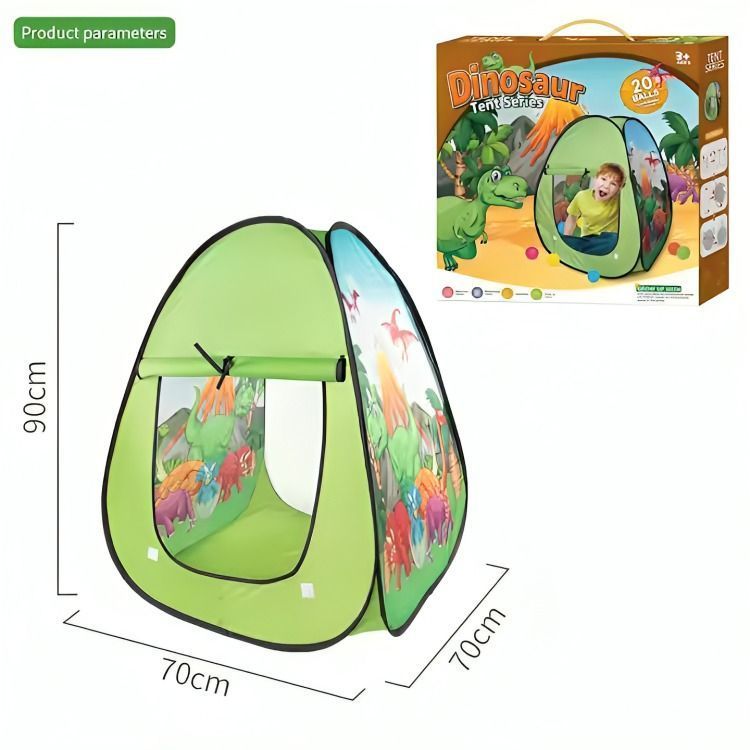 CARPA DE DINOSAURIO INFANTIL CON 20 PELOTAS DE COLORES-2