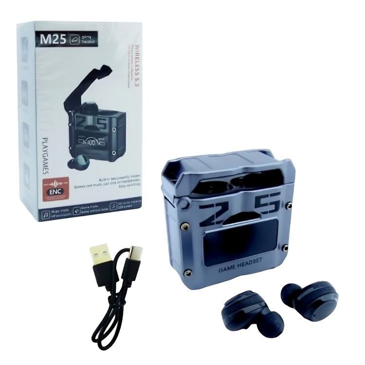 AUDIFONO TRUE WIRELESS BLUETHOTH MOD M25 GAMER CARGADOR MAGNETICO EL PAR-3