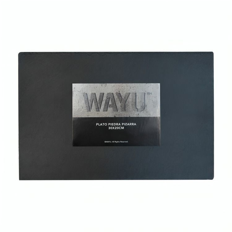 PLATO RECTANGULAR PIEDRA PIZARRA 30 CM WAYU-1