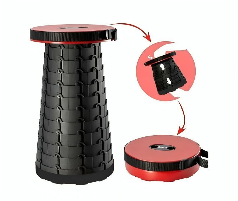 Taburete plegable Silla retractil ROJO-1