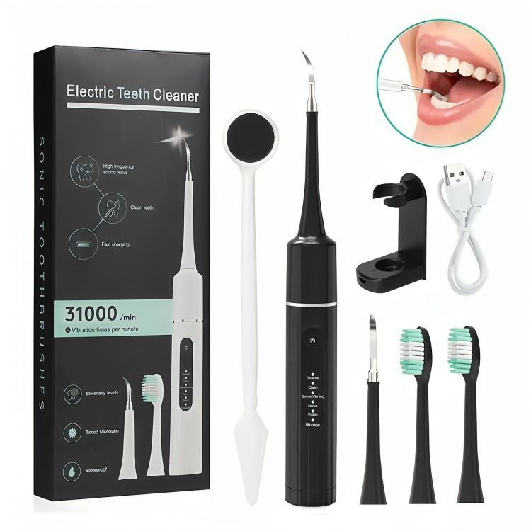 Kit Cepillo Limpiador Dental Eléctrico Ultrasónico Removedor-0