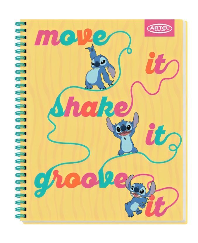 PACK 10PCS CUADERNOS 100HJ STITCH DISCO ARTEL 0389-0